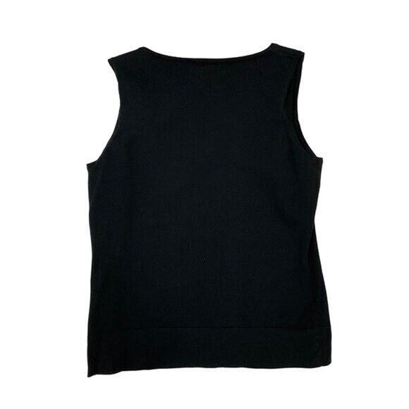 C'est City Black Cotton Blend Sleeveless Buckle Tank Top Y2k Womens L - Picture 7 of 7